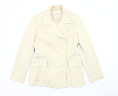 Warehouse Women's Beige Suit Jacket Size 12 Double-Breasted