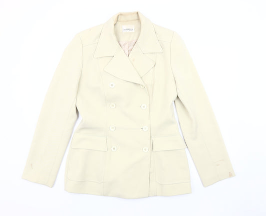 Warehouse Women's Beige Suit Jacket Size 12 Double-Breasted