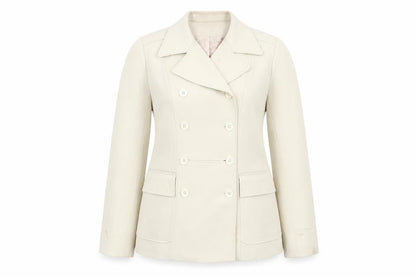Warehouse Women's Beige Suit Jacket Size 12 Double-Breasted