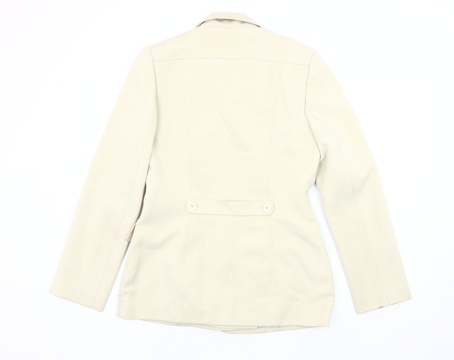 Warehouse Women's Beige Suit Jacket Size 12 Double-Breasted