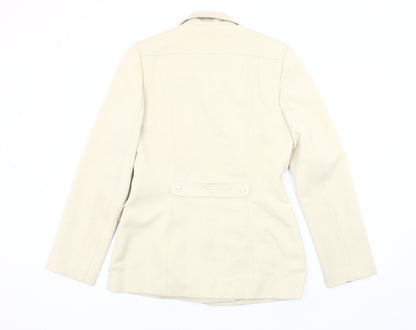 Warehouse Women's Beige Suit Jacket Size 12 Double-Breasted
