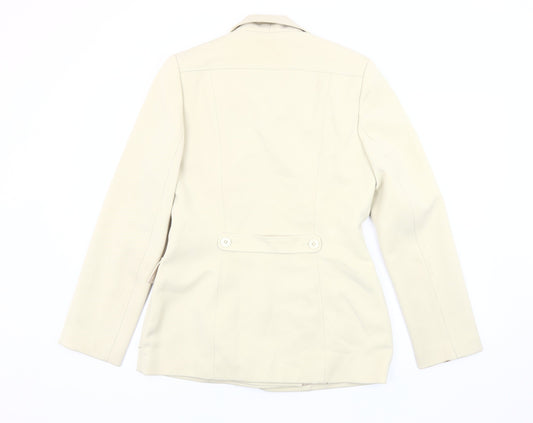 Warehouse Women's Beige Suit Jacket Size 12 Double-Breasted