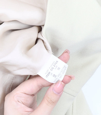 Warehouse Women's Beige Suit Jacket Size 12 Double-Breasted