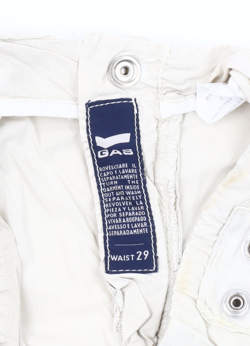 GAS Ivory Cargo Trousers Men’s 29 Regular Cotton