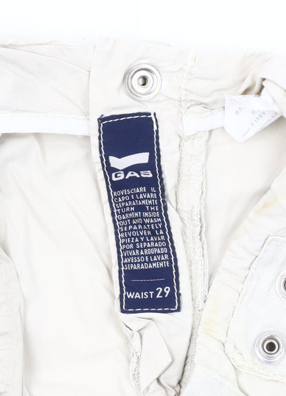 GAS Ivory Cargo Trousers Men’s 29 Regular Cotton