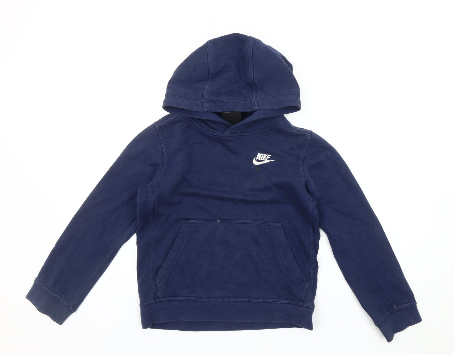 Nike Boys Blue Pullover Hoodie Small, Logo, Comfortable