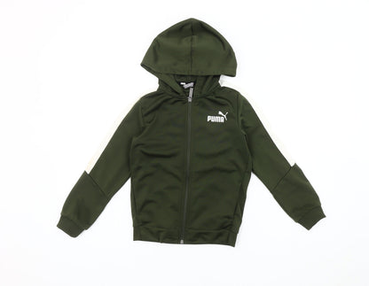 Puma Boys Green Hooded Track Jacket Size 4
