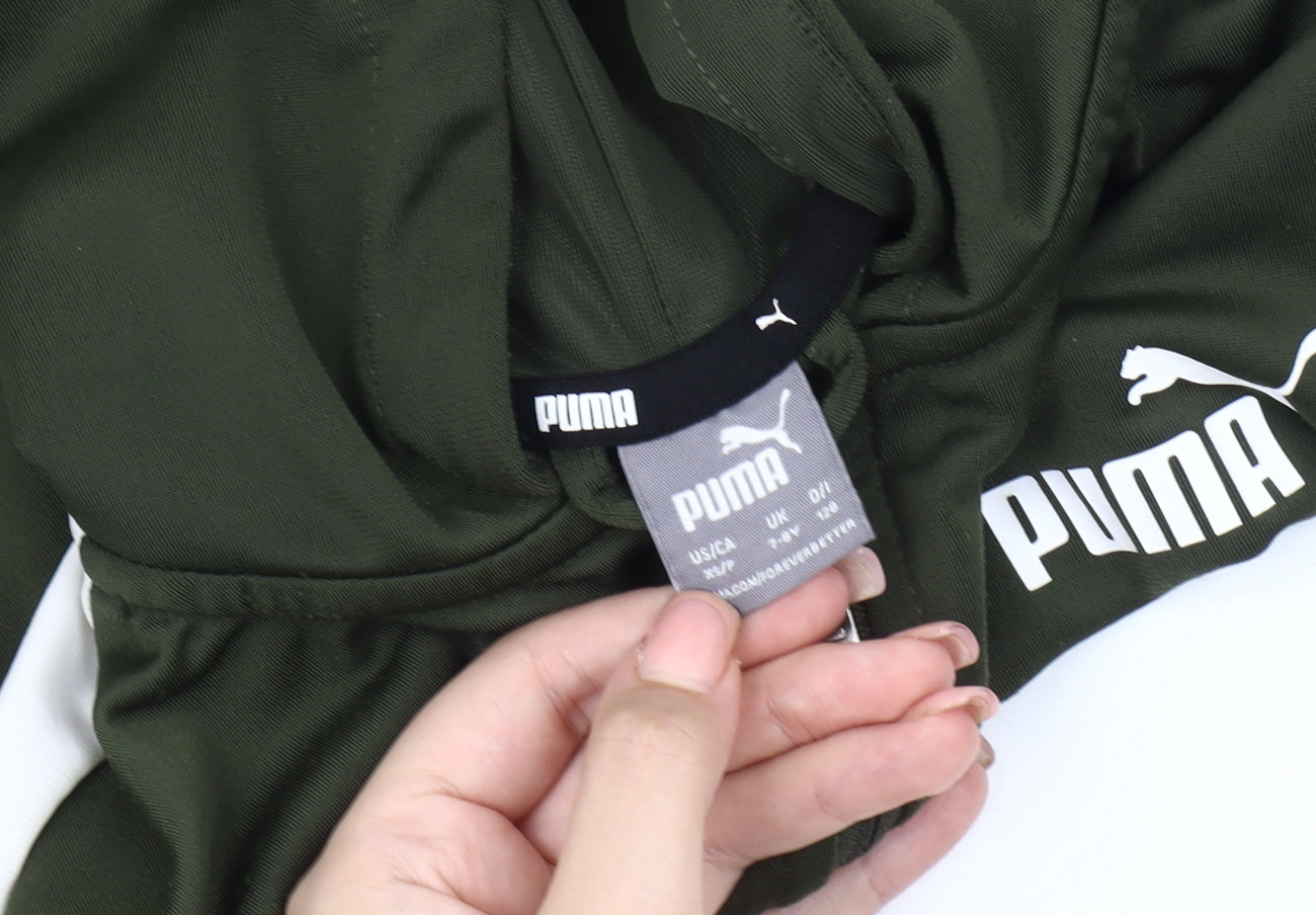 Puma Boys Green Hooded Track Jacket Size 4