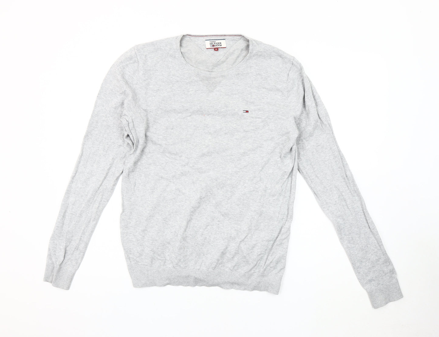 Tommy Hilfiger Men's Grey Cotton Pullover Jumper M