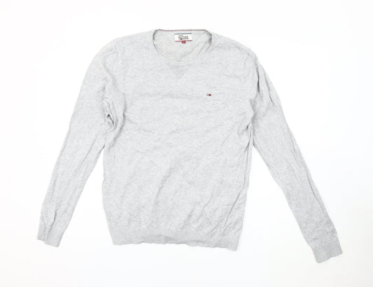 Tommy Hilfiger Men's Grey Cotton Pullover Jumper M