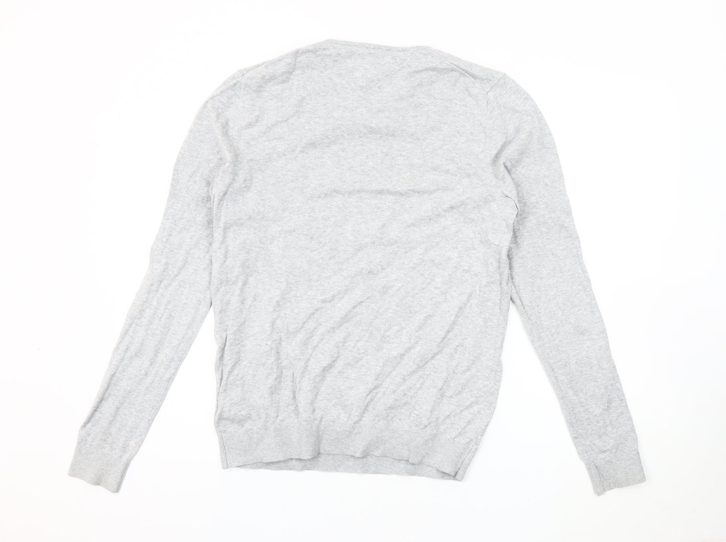 Tommy Hilfiger Men's Grey Cotton Pullover Jumper M