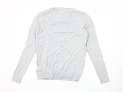 Tommy Hilfiger Men's Grey Cotton Pullover Jumper M