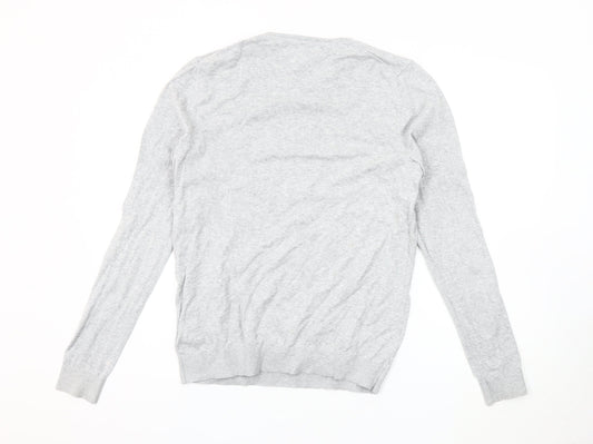 Tommy Hilfiger Men's Grey Cotton Pullover Jumper M