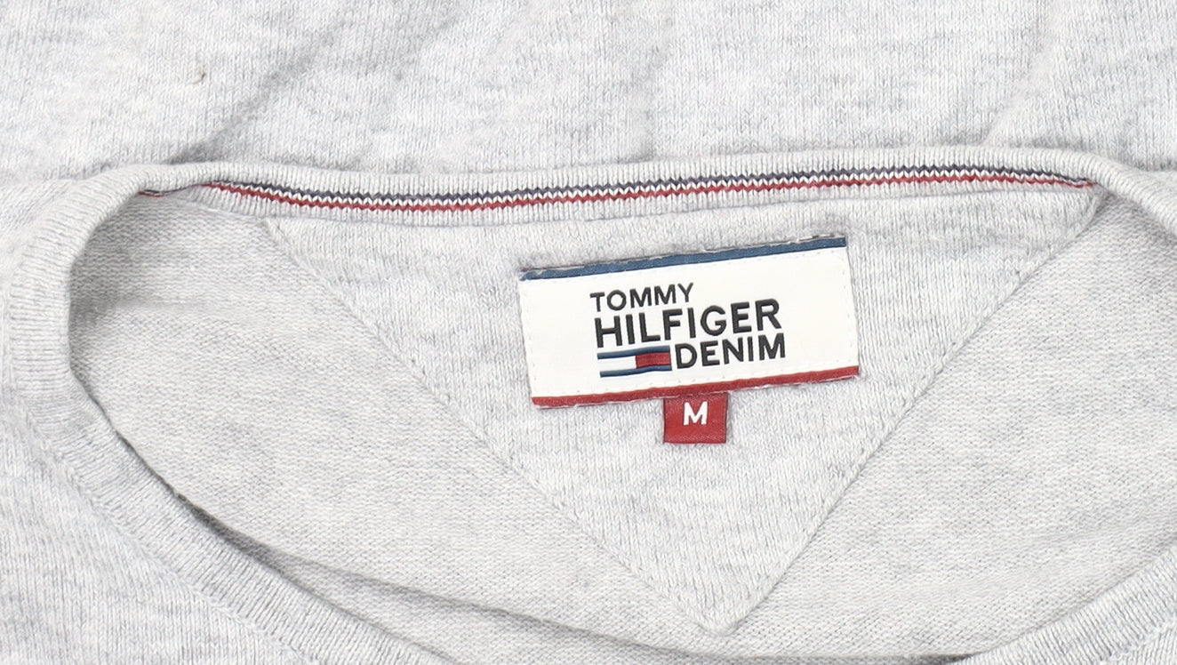 Tommy Hilfiger Men's Grey Cotton Pullover Jumper M