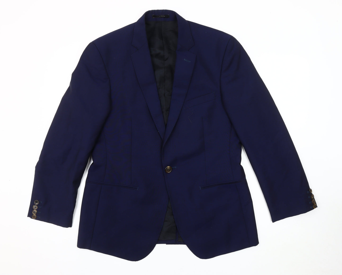 AR RED Men's Blue Blazer Jacket 40R Single-Breasted