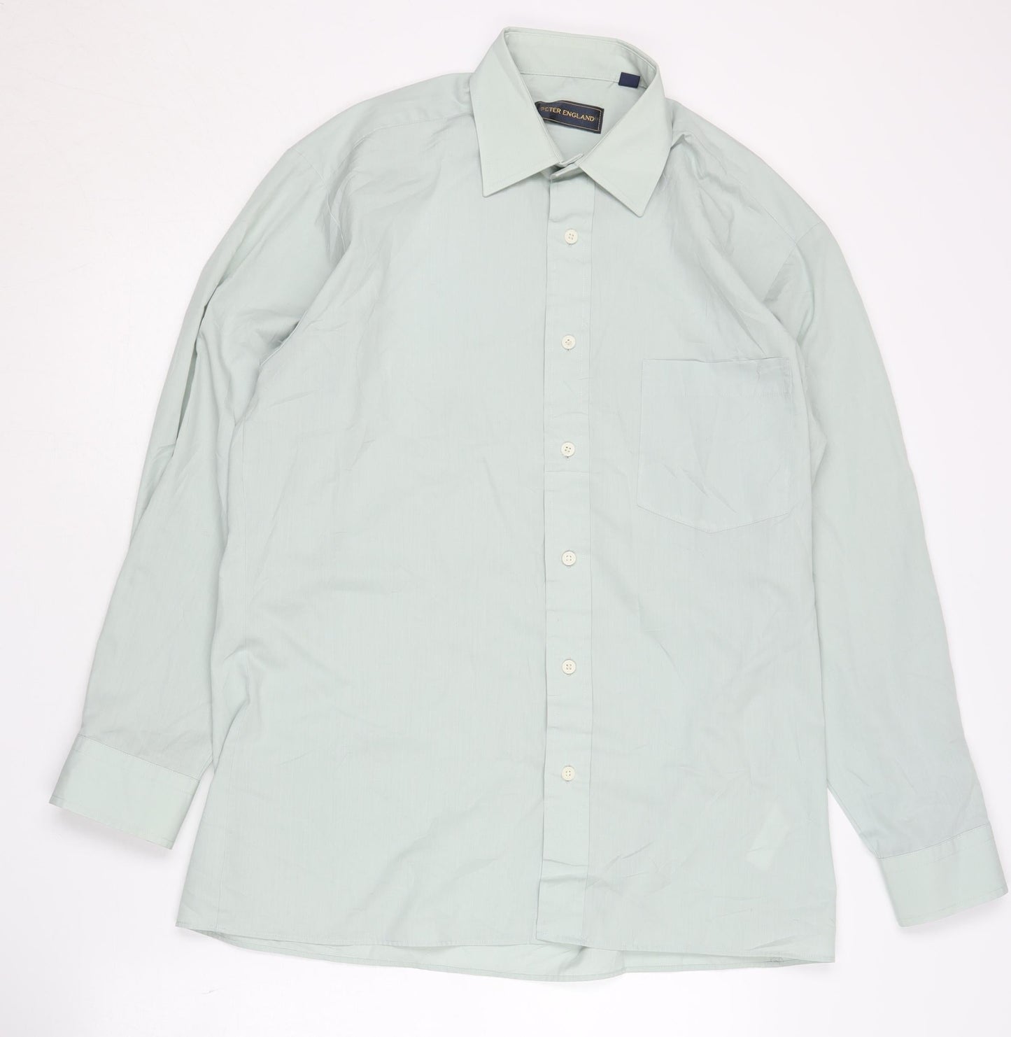 Peter England Men's Ivory Long Sleeve Shirt 15.5