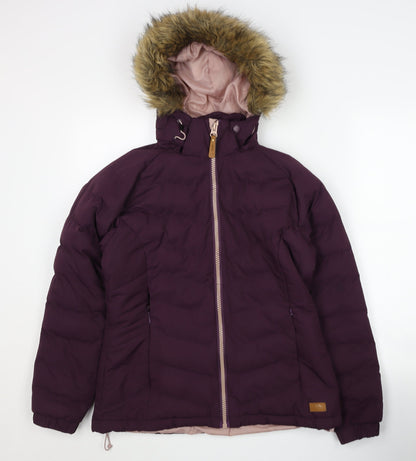 Womens UK Size M Trespass Purple Puffer Jacket