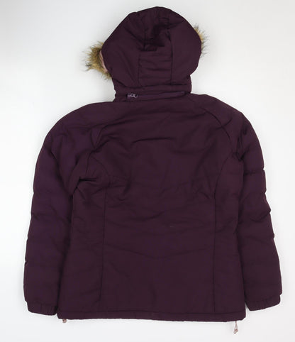 Womens UK Size M Trespass Purple Puffer Jacket
