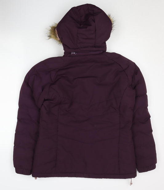 Womens UK Size M Trespass Purple Puffer Jacket