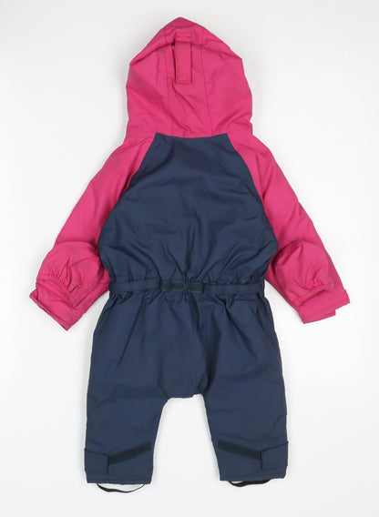 Togz Unisex Baby Pink Blue Snowsuit, 9-12 Months, Hooded
