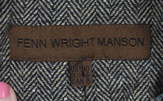 Fenn Wright Manson Women's Brown Herringbone Blazer Size 10