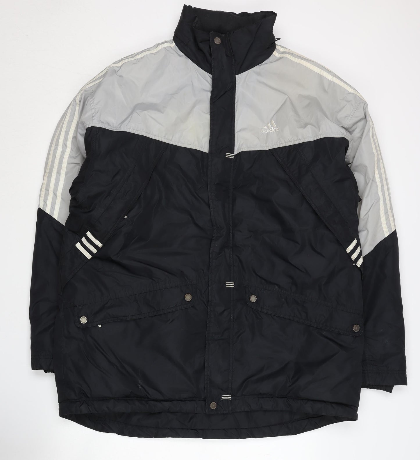 Adidas Men's Black & Grey Jacket - Large