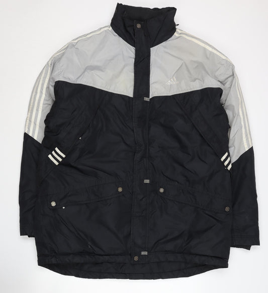 Adidas Men's Black & Grey Jacket - Large