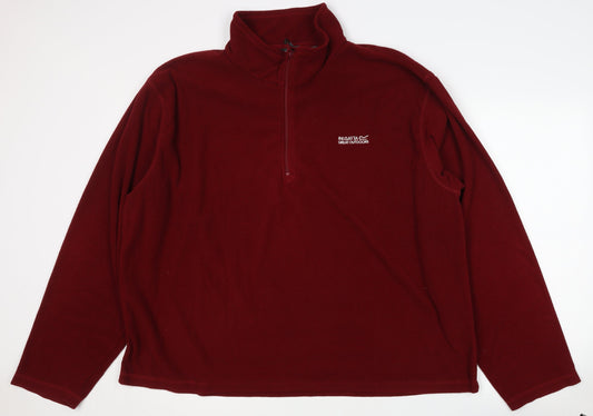Mens UK Size 3XL Regatta Red 1/4 Zip Sweatshirt