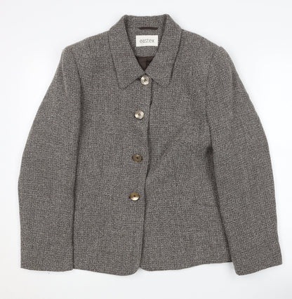 Eastex Women's Grey Suit Jacket Size 12 Classic Wool Blend