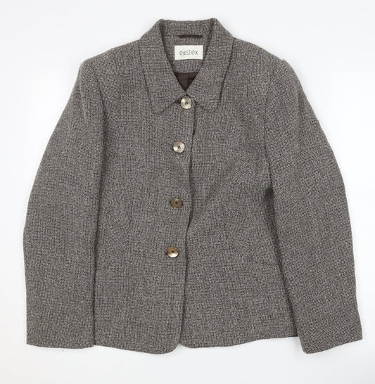 Eastex Women's Grey Suit Jacket Size 12 Classic Wool Blend