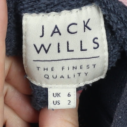 Womens UK Size 6 Jack Wills Blue Full Zip Hoodie