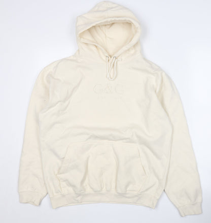 Mens UK Size M G&G Ivory Pullover Hoodie