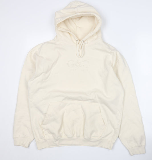 Mens UK Size M G&G Ivory Pullover Hoodie