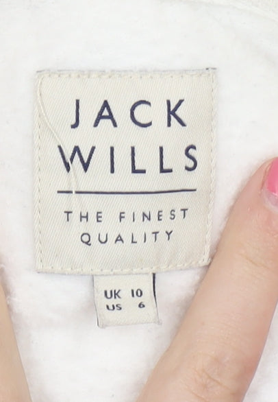 Womens UK Size 10 Jack Wills White Pullover Hoodie