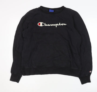 Unisex Adults UK Size S Champion Black Pullover Sweatshirt