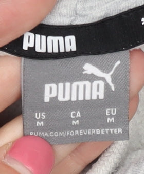 Mens UK Size M PUMA Grey Pullover Hoodie