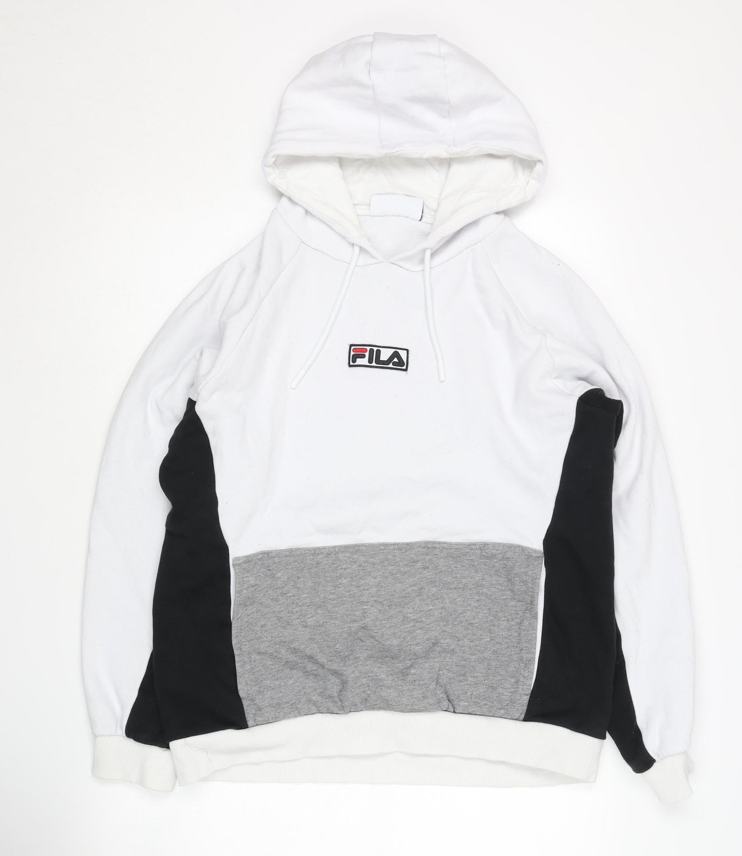 Mens UK Size M FILA White Pullover Hoodie