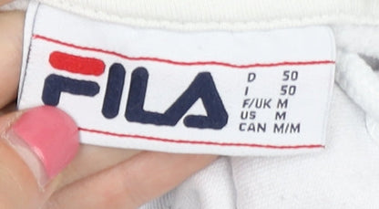 Mens UK Size M FILA White Pullover Hoodie