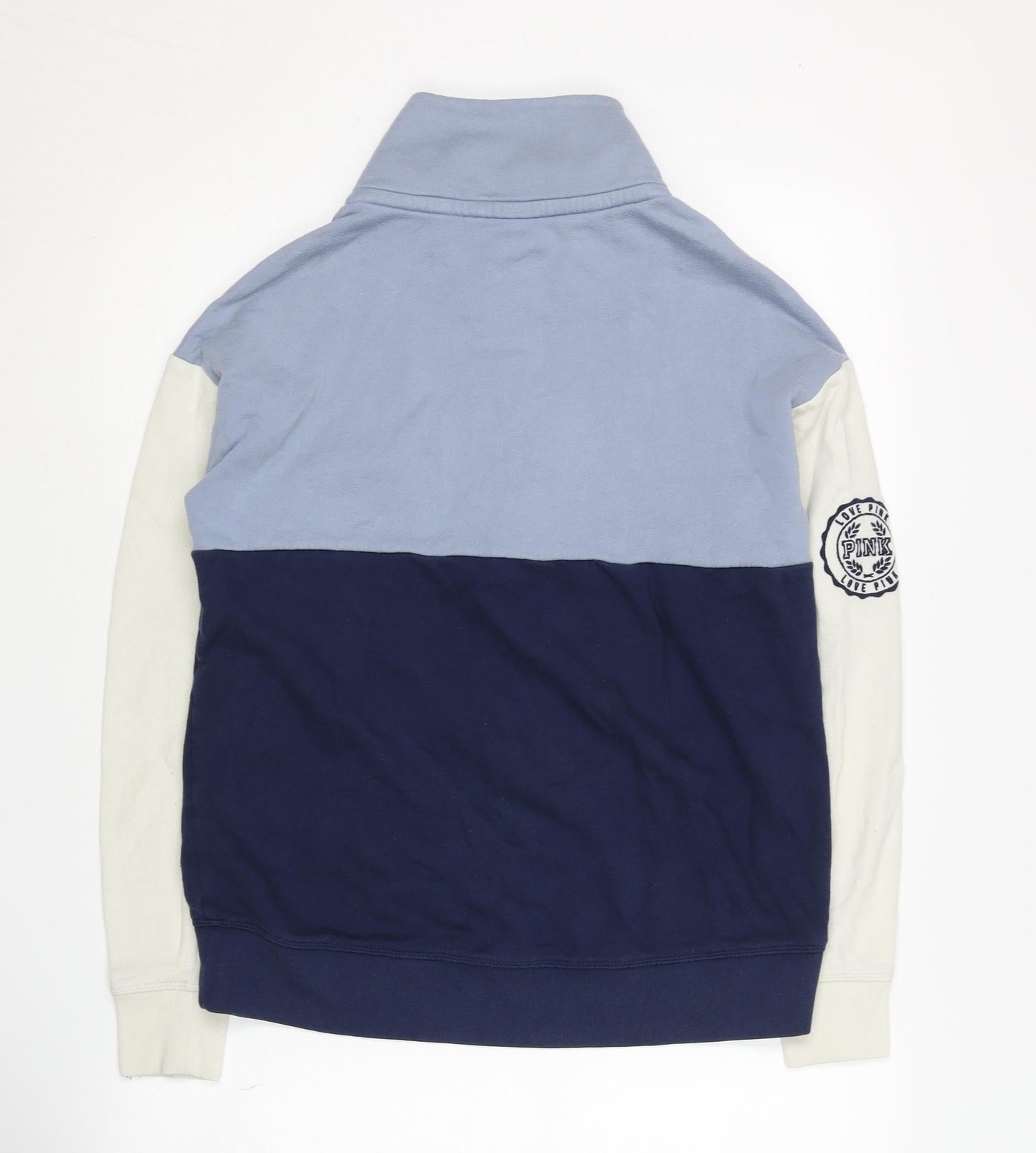 Victoria's Secret Women's Blue XS Colourblock Hoodie