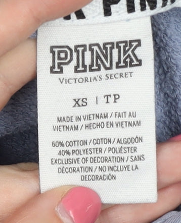 Victoria's Secret Women's Blue XS Colourblock Hoodie