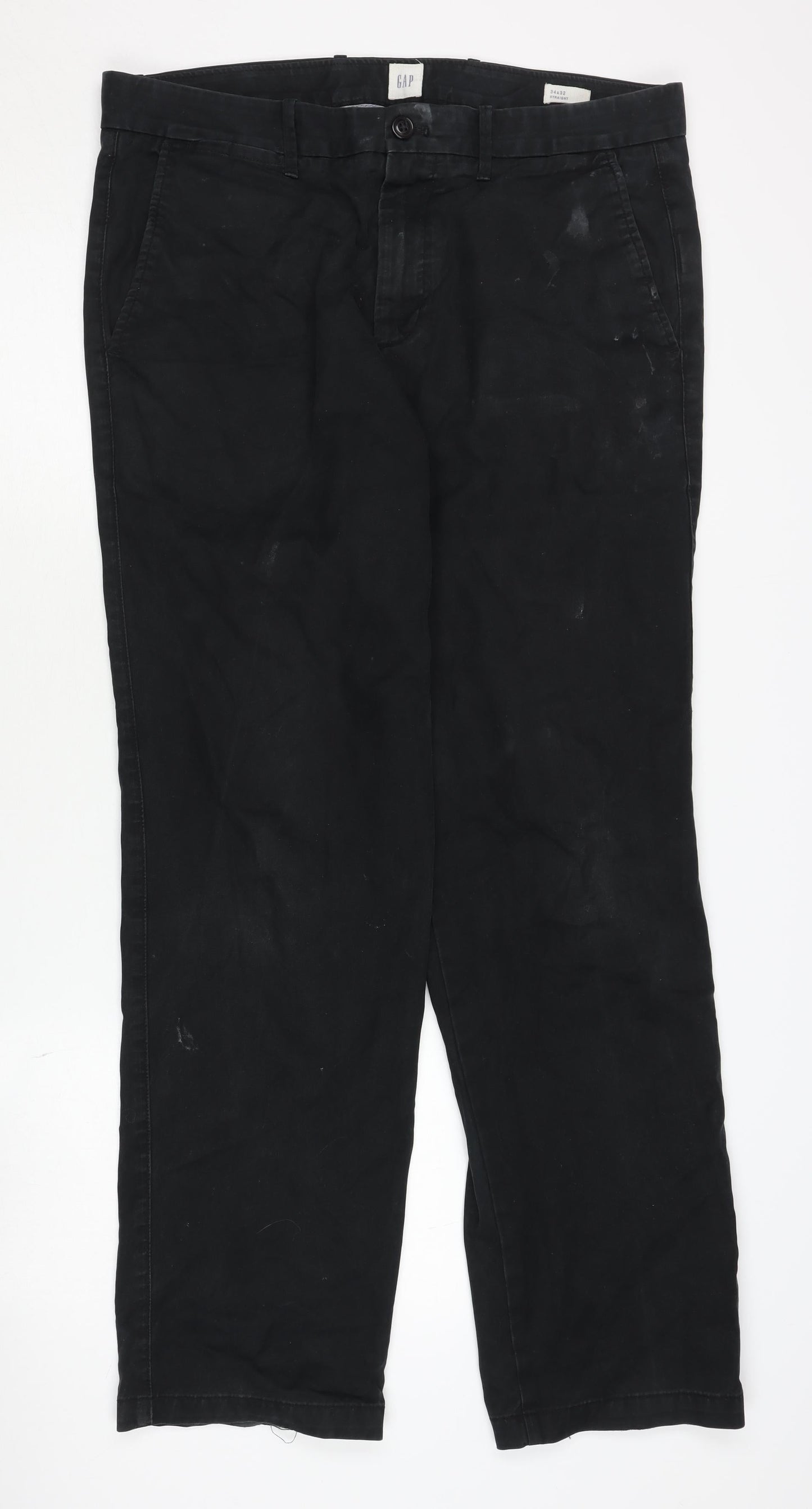 GAP Men’s Black Chino Trousers, Size L, Casual