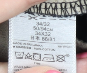 GAP Men’s Black Chino Trousers, Size L, Casual