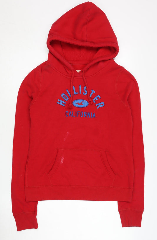 Hollister Red Womens Pullover Hoodie L