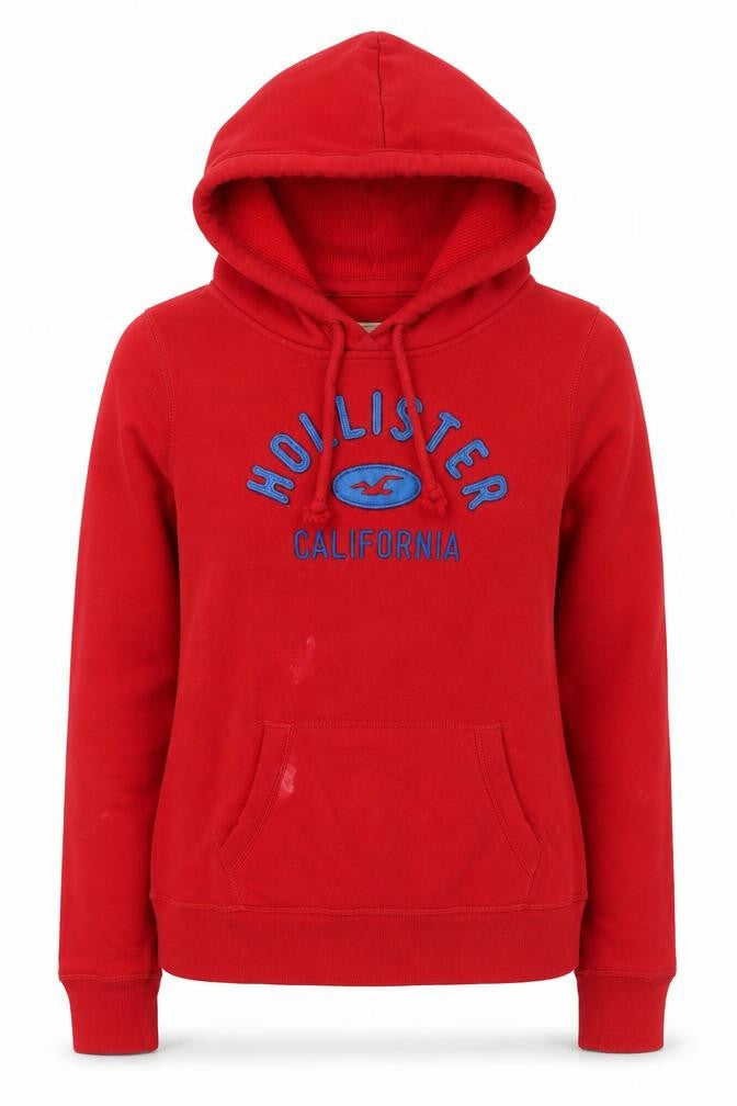 Womens UK Size L Hollister Red Pullover Hoodie