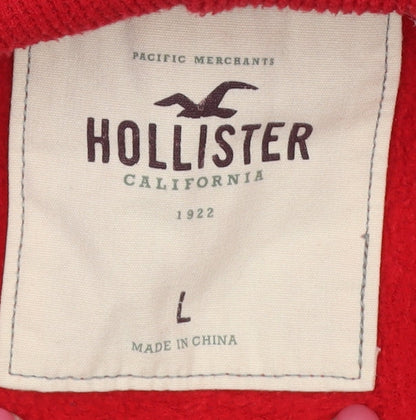 Hollister Red Womens Pullover Hoodie L