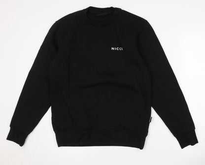 Mens UK Size XS NICCE Black Pullover Sweatshirt