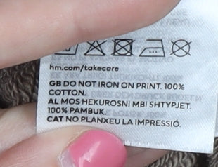 H&M Unisex Brown Pullover Sweatshirt L - Graphic Print Casual