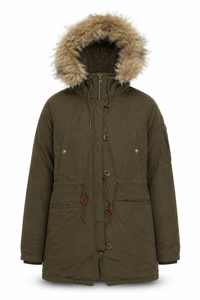 Womens UK Size 10 Fat Face Green Parka Coat