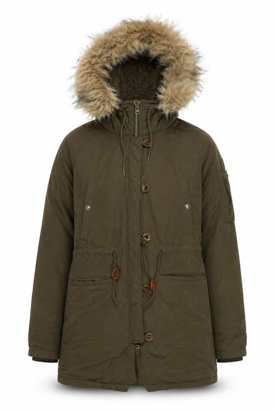 Womens UK Size 10 Fat Face Green Parka Coat