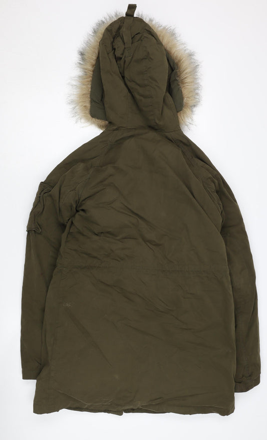 Fat Face Women's Green Hooded Parka Size 10 Regular